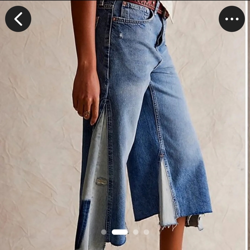 FREE PEOPLE We the Free Cropped Patchwork Jeans - Picture 7 of 12